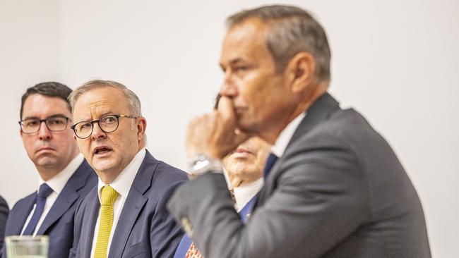 Prime Minister Anthony Albanese and Premier Roger Cook. Picture: Kelsey Reid/NewsWire