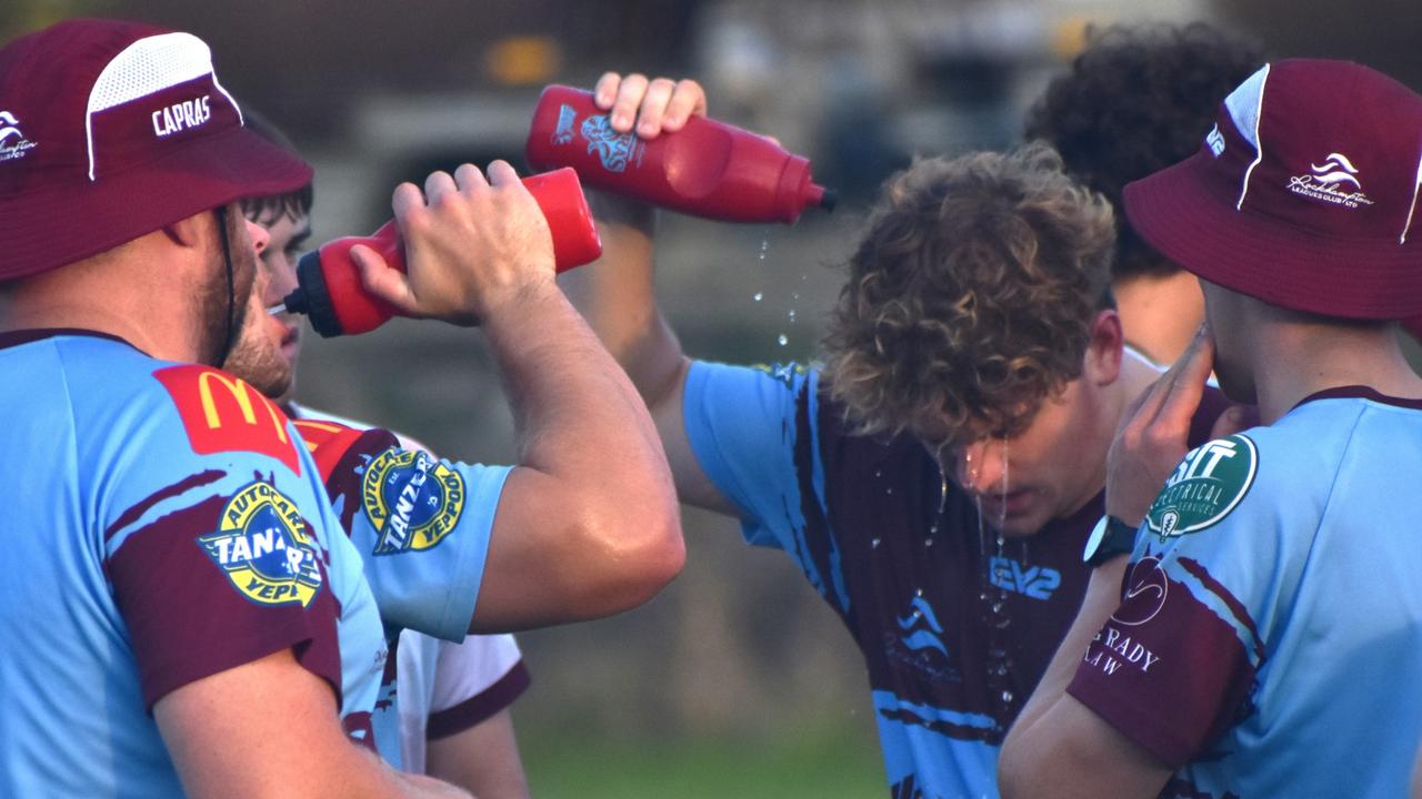 CQ Capras under-19 squad at a pre-season training session at Kettle Park, Rockhampton, on December 18, 2024.