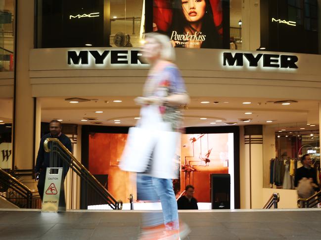 15/09/2022. Myer store on Pitt St Mall in Sydney, as the company announces full-year financial results. Britta Campion / The Australian