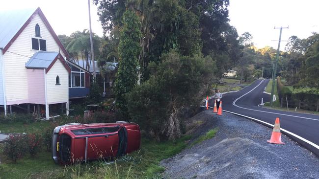 CLOSE CALL: In two months the Council plan to install a guard rail that will run from Tintenbar Rd to Fernleigh Rd to stop events like this happening in the future.