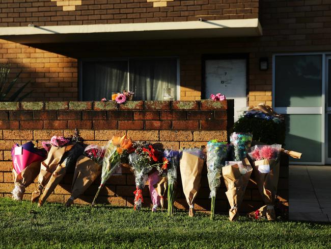 Flowers decorate the home of May Ritchie. Picture: Braden Fastier