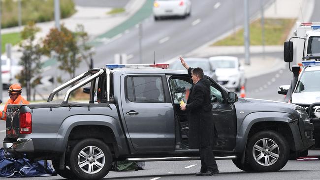 The VW Amarok used as a getaway car by the hitmen. Picture: AAP