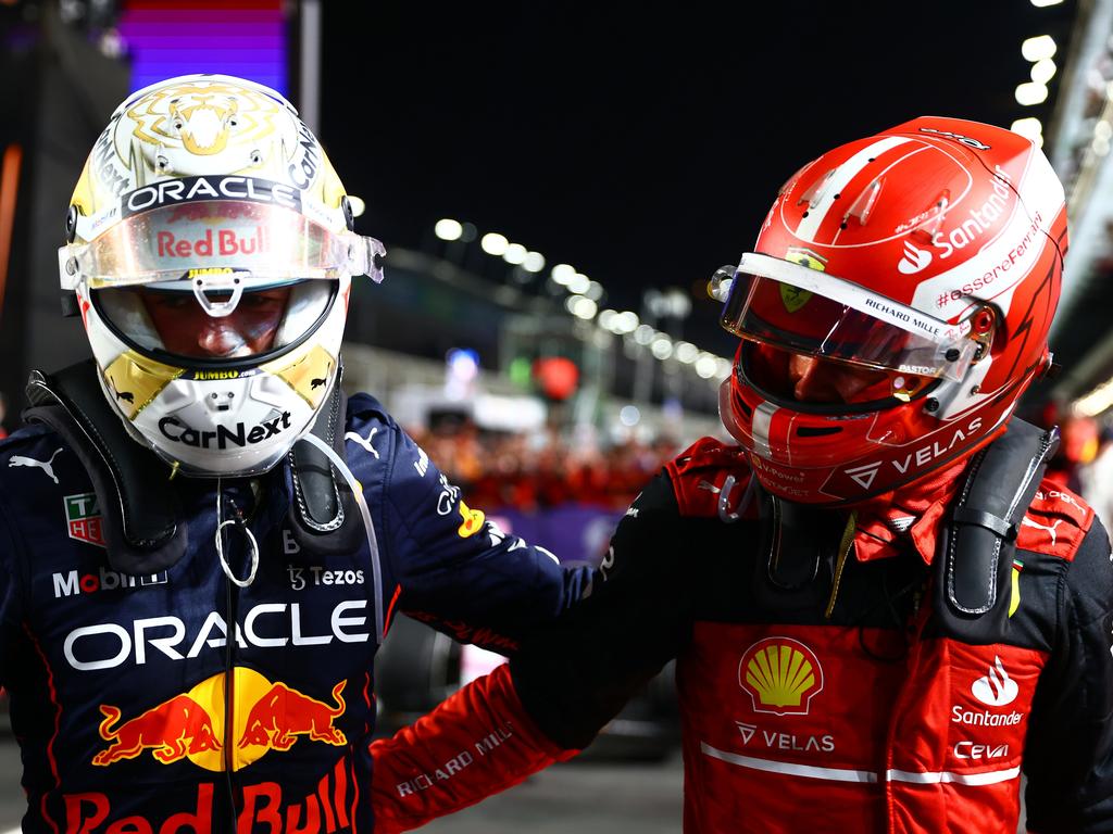 Max Verstappen prevailed — just. Photo by Mark Thompson/Getty Images.