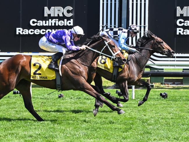 Another Prophet ridden by Ethan Brown wins the Schweppes Thousand Guineas at Caulfield Racecourse on November 16, 2024 in Caulfield, Australia. (Photo by Reg Ryan/Racing Photos via Getty Images)