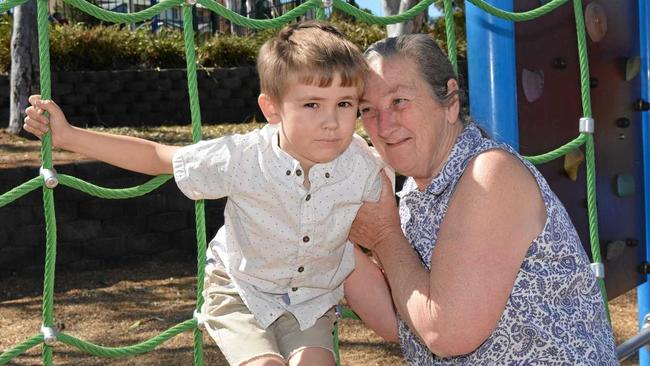 ANSWERS NEEDED: Robyn Connelly with her grandson Caleb, who stood on a syringe in his school playground. Picture: Meg Bolton