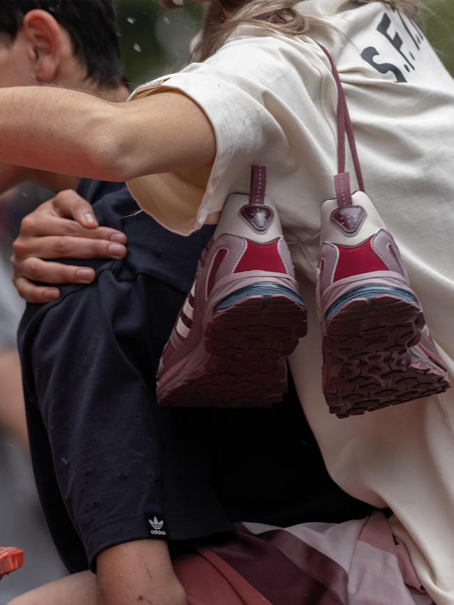 The Song for the Mute x Adidas Shadowturf sneakers in Dusty Pink. Picture: Winter Vandenbrink