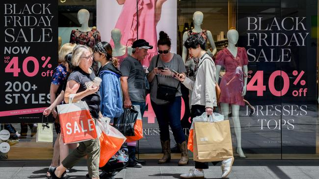 Black Friday Sales in Pitt St Mall, Sydney in 2020. Picture: NCA NewsWire/Bianca De Marchi