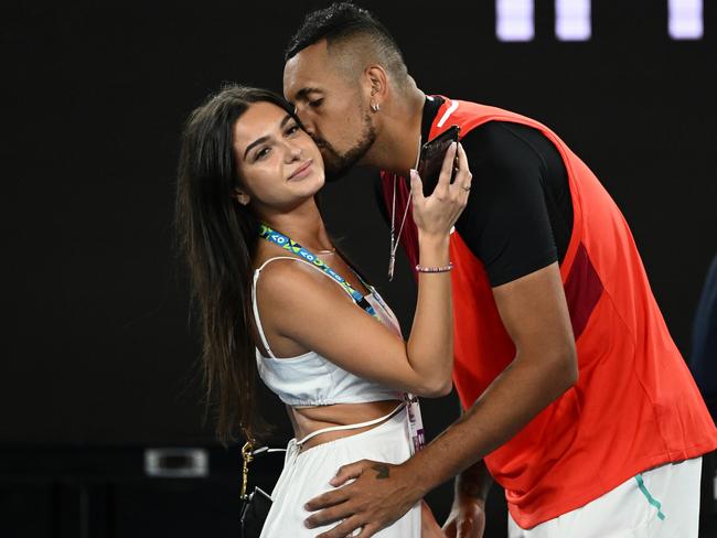 Hatzi travelled the world supporting Kyrgios’ career. Picture: Getty