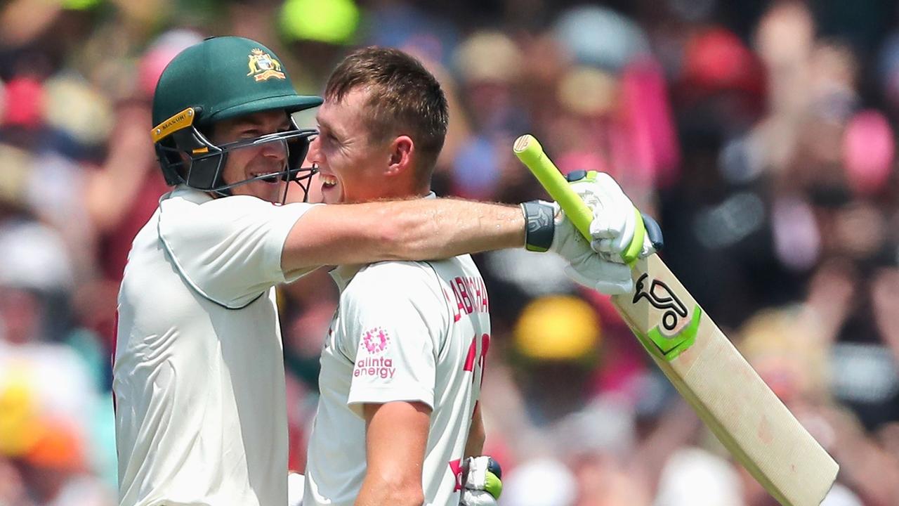 Marnus Labuschagne struggled to get the strike when on 199. Photo: Jeremy Ng/AFP.