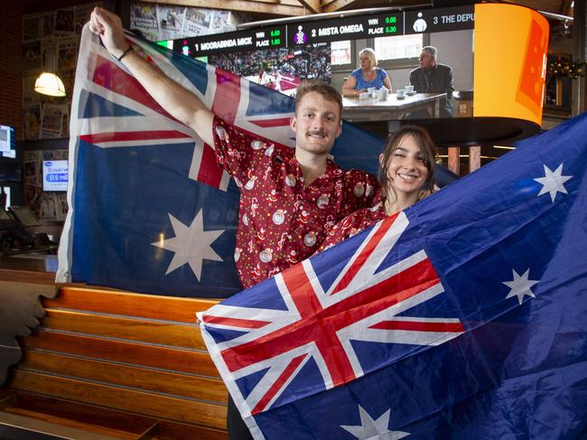 Arkaba Hotel is having Australia Day celebrations. Sam Breuer - Bar staff and Julia Harris - Sportys Bar Supervisor. 2nd December 2024 Picture: Brett Hartwig