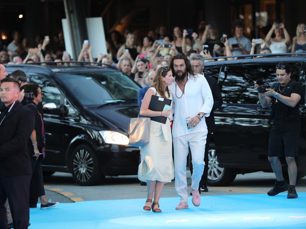 Aquaman movie - Gold Coast. Jason Momoa at the Australian premiere of Aquaman. Picture: NIGEL HALLETT