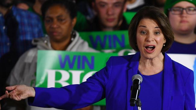 Amy Klobuchar in Concord, New Hampshire, this week. Pictures: Reuters
