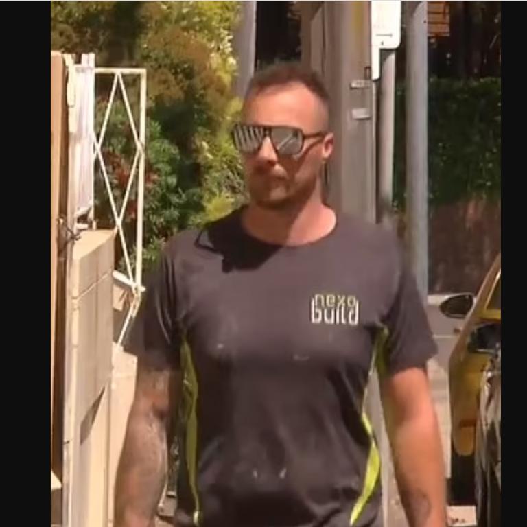 Mitchell Cole wearing a shirt from his building company. Picture: A Current Affair