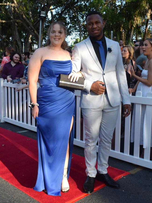 Tamika Ramm and Dwyne Hamena at the North Rockhampton High School Formal 2023.