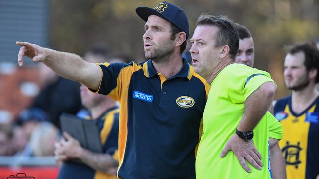 Hurstbridge coach Jarrod Tilley. Picture: Nathan McNeill