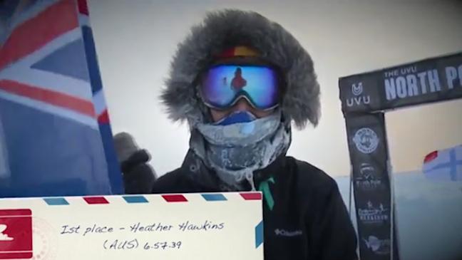 Heather Hawkins competes in the North Pole Marathon 2015