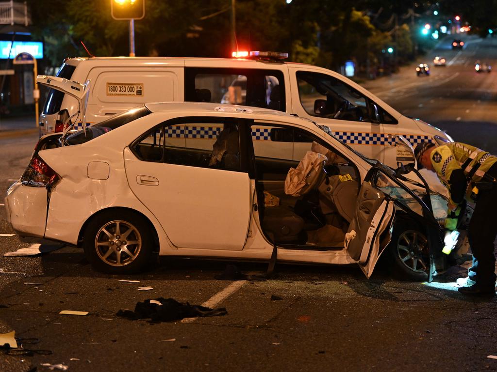 Amy MacMahon’s Prius after the accident. Picture: Lyndon Mechielsen