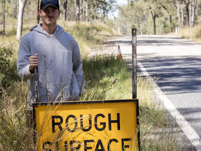 Photos from the damaged strip of the Gayndah Mount Perry road.