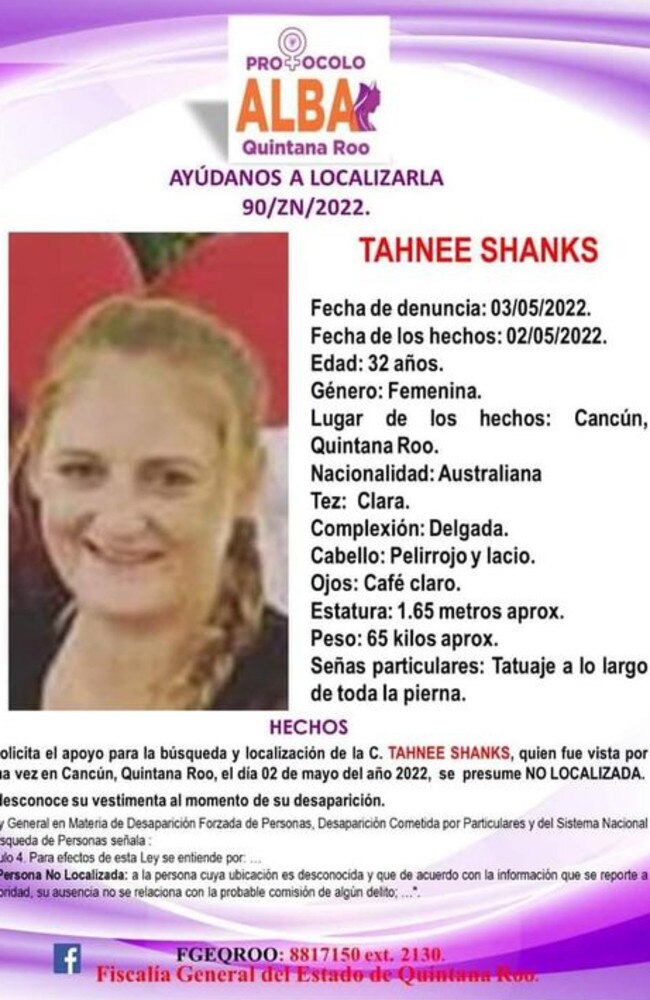 Whitsundays woman Tahnee Shanks has gone missing in Mexico. Her daughter Adelynn (correct) was found alone at a church. Reports suggest the father is missing too. Picture: Facebook