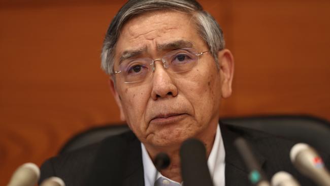 Bank of Japan governor Haruhiko Kuroda. The bank is the largest foreign holder of Australian debt. Picture: Behrouz Mehri/AFP