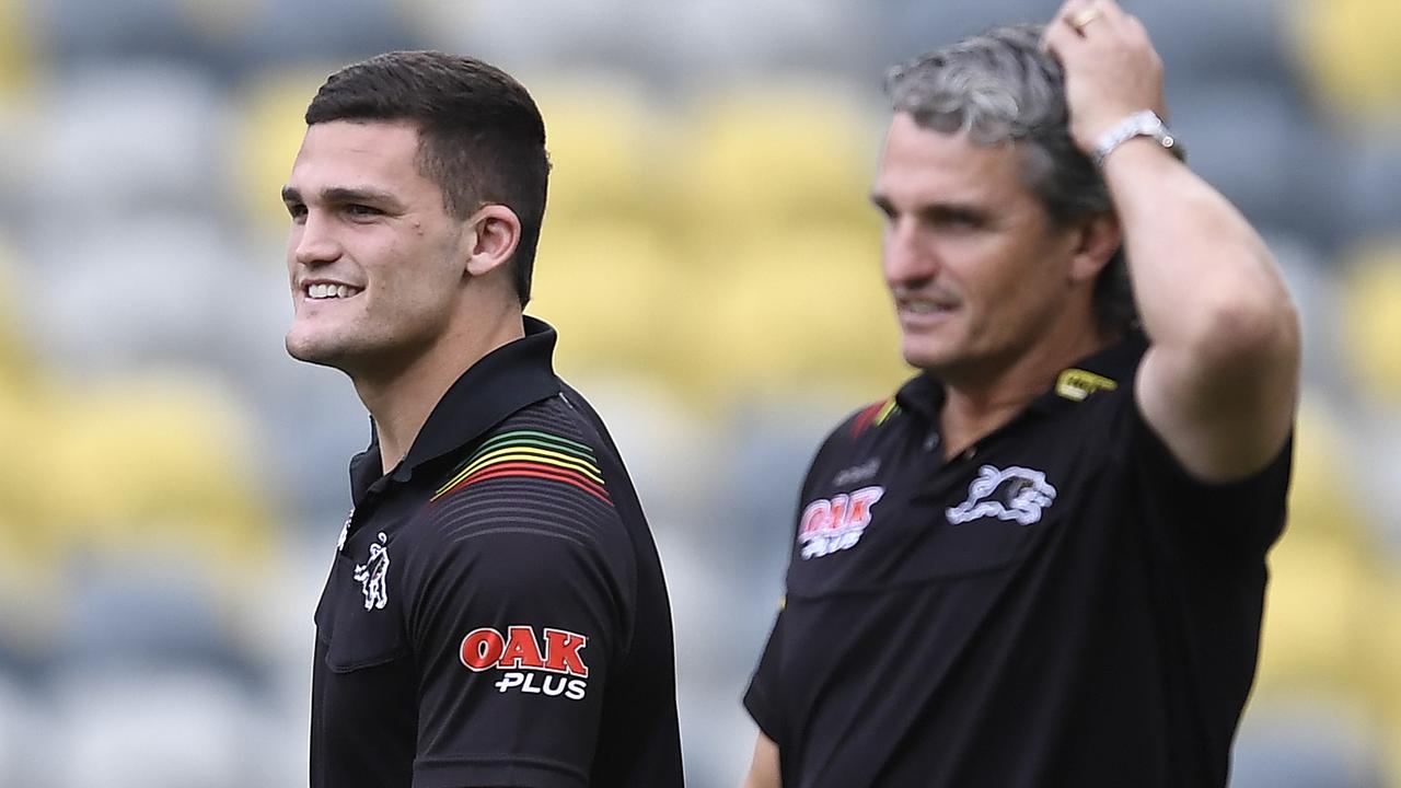 Panthers star player and coach Nathan and Ivan Cleary.