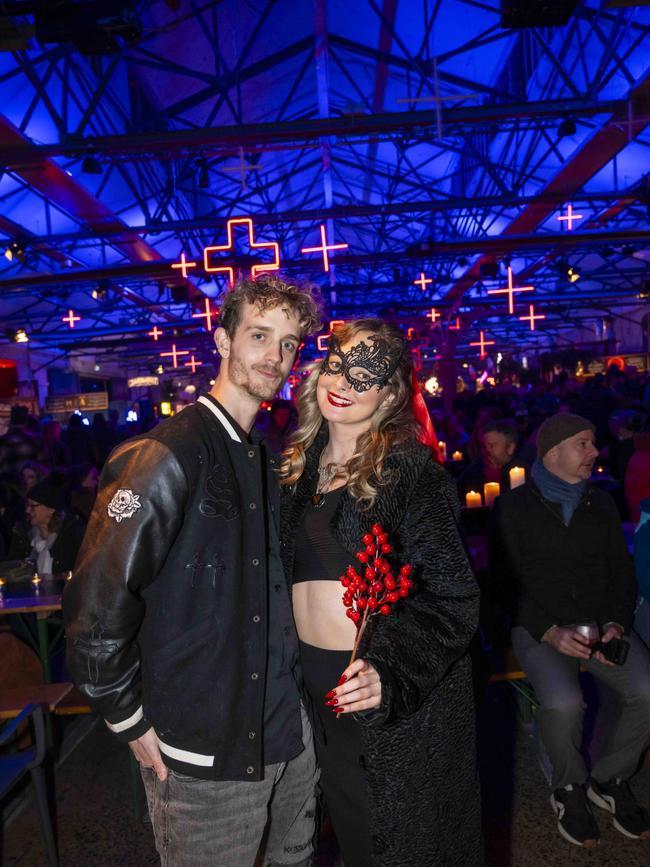 Lachlan Phillips and Ella Gates at Winter Feast 2025 in Hobart. Picture: Caroline Tan