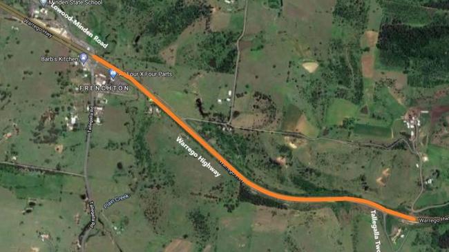 Roadworks along the Warrego Highway at Minden are causing traffic congestion issues.