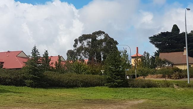 A view of the Spires serviced hotel apartments at Leura, as seen from the site of the proposed residential apartment building during today’s site visit. Picture: Isabell Petrinic