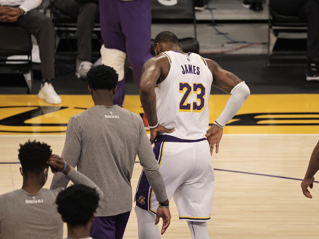 LeBron James leaves the court.