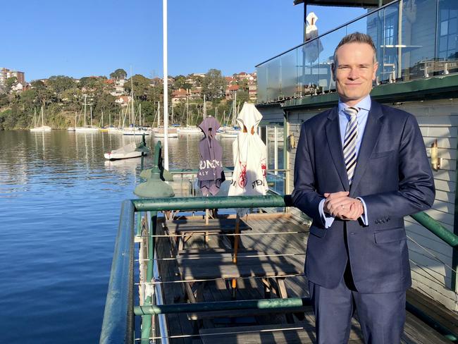 Sinking feeling: Tim James at Mosman Rowers.