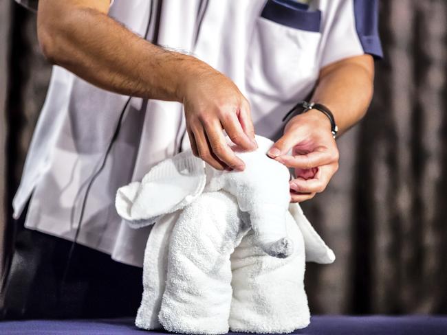 You could do cool things on a cruise ship, like make animal shapes out of towels.