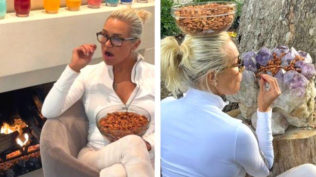 Yolanda Hadid with her almonds. Source: TikTok