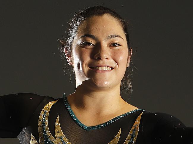 Gymnast Georgia Godwin at Delta Gymnastics in Kedron.  Georgia is a Commonwealth gymnastics team hopeful.Picture taken 18th July 2017.   (AAP/Josh Woning)