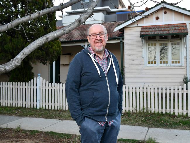 Thornleigh Heritage Hospital House member Christopher Russell poses for a photo outside 22 Bellevue Street in Thornleigh, Sydney, Tuesday, July 10, 2018. (AAP Image/Joel Carrett)