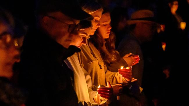 Thousands gathered for the vigil on Sunday night. Picture: AFP