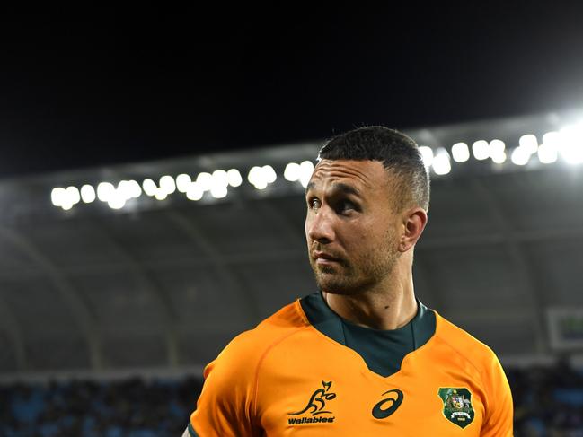 Quade Cooper’s return has contributed to Noah Lolesio’s omission from the Wallabies squad touring Japan and the UK. Picture: Albert Perez/Getty Images