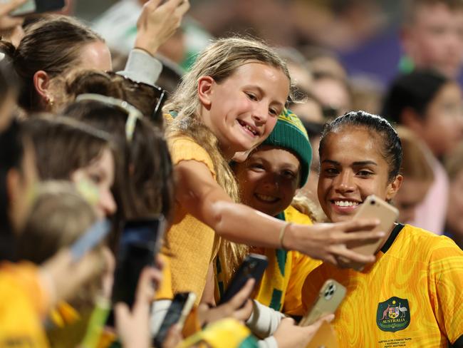 Matildas stars, such as Mary Fowler, are boosting soccer registration numbers for women and girls in 2024. Picture: Getty Images