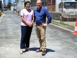 Jodi McKay in Tweed Heads with then Labor candidate Craig Elliot, prior to the March election. Picture: Scott Powick