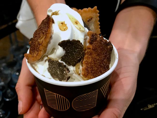 Devon Cafe’s Truffle Sundae with chestnut puree mini pop-tarts. Picture: Jenifer Jagielski