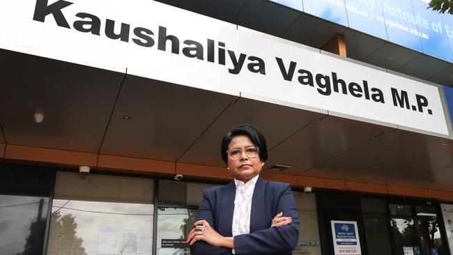 Kaushaliya Vaghela at her electoral office in Werribee. Picture: David Caird