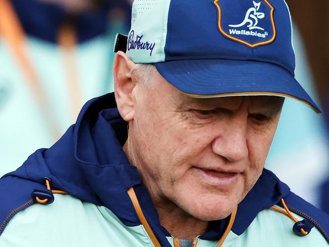 EDINBURGH, SCOTLAND - NOVEMBER 22: Australia Head Coach Joe Schmidt is seen during a training session at Murrayfield Stadium on November 22, 2024 in Edinburgh, Scotland. (Photo by Ian MacNicol/Getty Images)