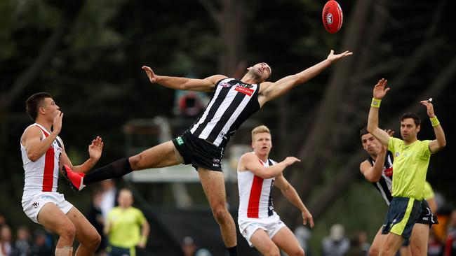 Brodie Grundy in action against the Saints. Picture: Getty Images