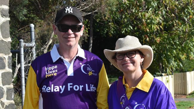 Jason Hatton and Beth Taylor at the 2021 Ipswich Relay for Life. Picture: Jessica Baker / The Queensland Times