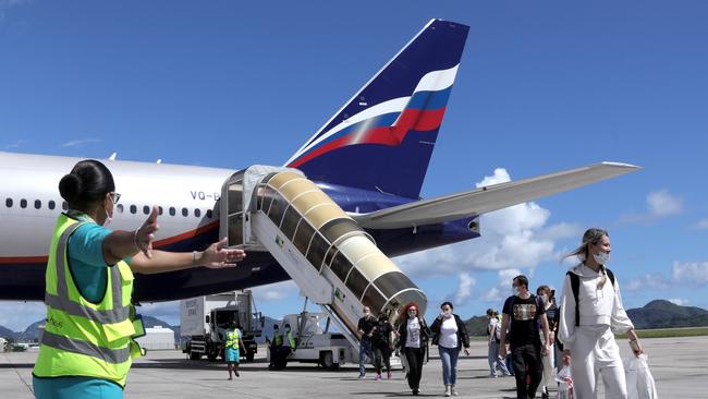 Russian flag carrier Aeroflot has been banned from UK airspace, forcing the Manchester United football club to reconsider their sponsorship. Picture: Valery Sharifulin\\TASS via Getty Images