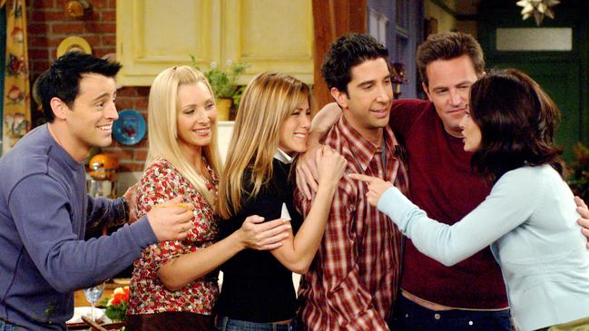 Matt LeBlanc, Lisa Kudrow, Jennifer Aniston, David Schwimmer, Matthew Perry and Courteney Cox are seen on Friends. Picture: Warner Bros. / Courtesy: Everett Collection