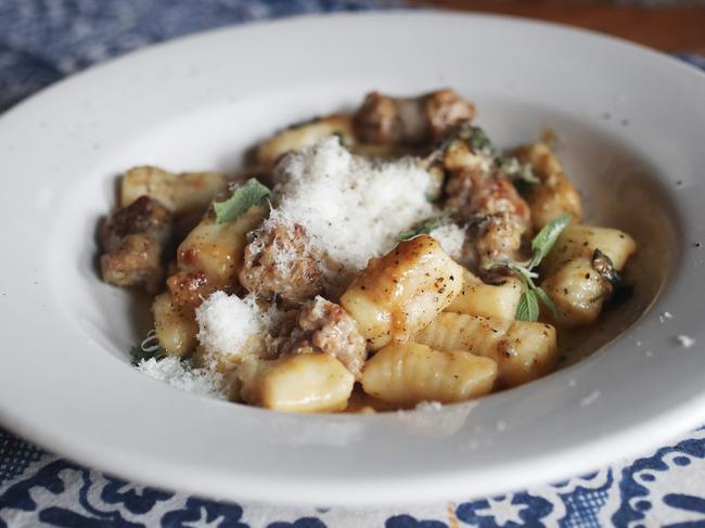 Ed's Spuntino Bar &amp; Cafe’s handmade gnocchi with Casalinga pork and fennel sausages and simple burnt butter sauce. Picture: Nikki Davis-Jones