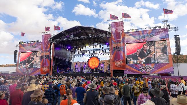 Music fans gathered at the Big Red Bash festival to watch Ian Moss perform with his band in July. Picture: Matt Williams