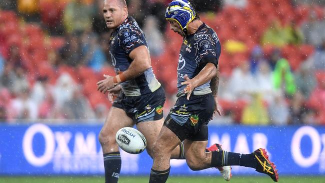 Johnathan Thurston set up the winning try for the Cowboys.