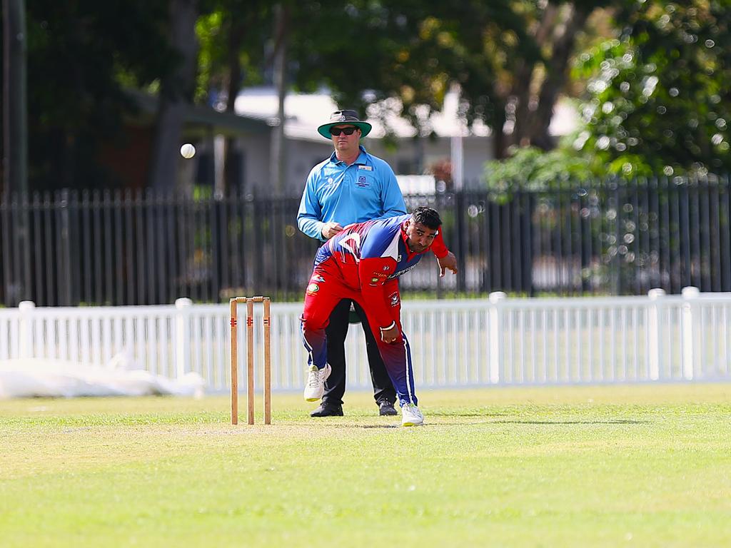 Norths Spicy Bite v Mulgrave Punjabi at Griffiths Park. Cricket Far North Second grade 2025. Photo: Gyan-Reece Rocha.