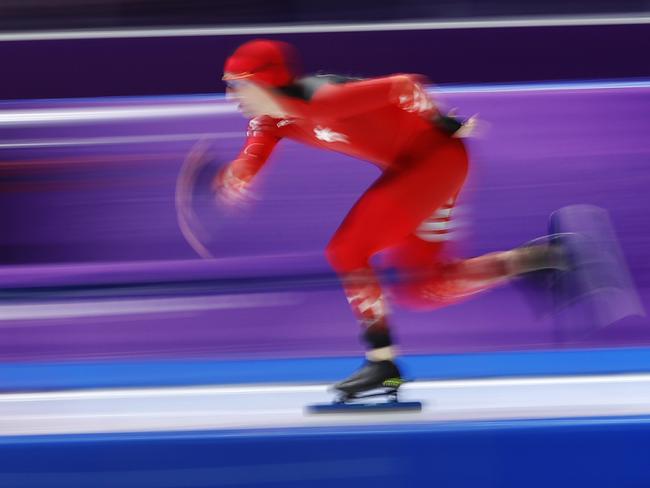 Switzerland’s Livio Wenger competes during the men’s 1,500 meters speedskating race at the Gangneung Oval at the 2018 Winter Olympics in Gangneung, South Korea, Tuesday, Feb. 13, 2018. Picture: AP